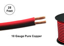 61-3010-25, 25FT Roll of 10 Gauge 2 Conductor Copper Red & Black Bonded Wire