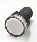 11-2654, Philmore WHITE 1" Inch Round Flat Top LED Indicator Lamp 28 Volts DC