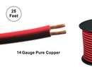 61-3014-25, 25FT Roll of 14 Gauge 2 Conductor Copper Red & Black Bonded Wire