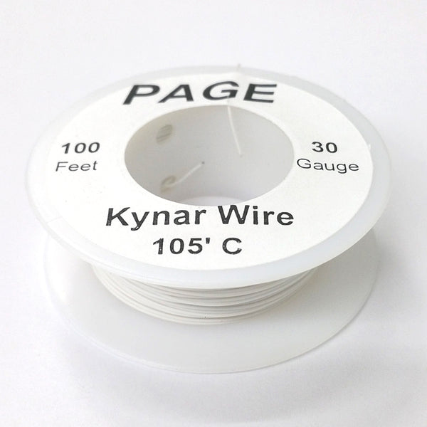 100' Page 30AWG WHITE KYNAR Insulated Wire Wrap Wire 100 Foot Roll ~ Made In USA