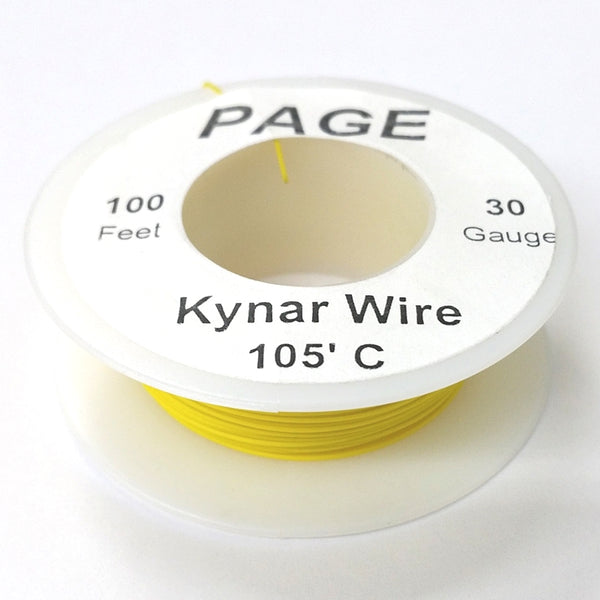 100' Page 30AWG YELLOW KYNAR Insulated Wire Wrap Wire 100 Foot Roll  Made In USA