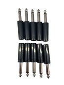 S623 BLK, Philmore 10 pack Conn 1/4" Mono Phone Plug PL 2 POS Solder ST Cable Mount 2 Terminal 1 Port