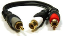 45-4010G, Philmore 6" Fully Shielded RCA Y Adaptor, RCA Male To Dual RCA Female, Gold Plated