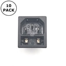 Lot of 10 Power Dynamics 42R32-3121-150, Panel Mount IEC Male w/Fuse Holder