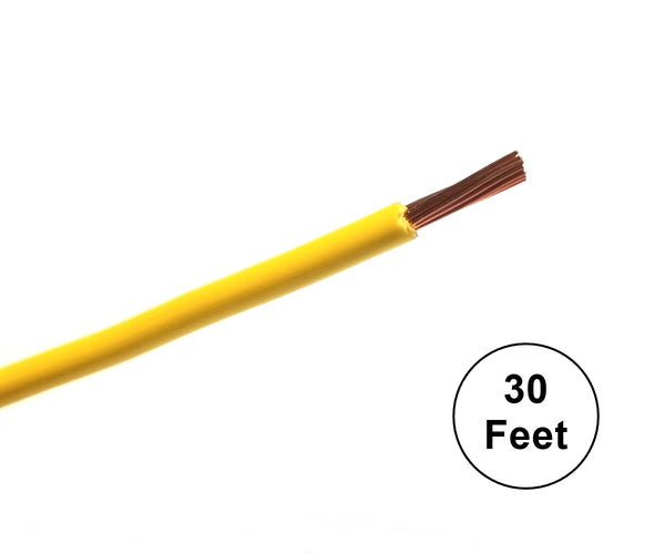 30' Length 16 Gauge 16AWG YELLOW GPT PVC Stranded 50V Automotive Hook Up Wire