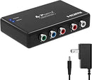 MVRGB2HDMI Portta Component to HDMI Converter, YPbPr RGB + R/L Audio to HDMI v1.3 Converter Adapter Support 1080P 2 Channel LPCM for HDTV PS2 PS3 HDVD Player Wii Xbox
