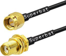 SMA-MF-15FT RF coaxial SMA Male to SMA Female Bulkhead RG174 15ft Cable for SDR Equipment Antenna Ham Radio,3G 4G LTE Antenna, ADS-B,GPS and etc