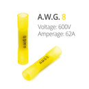 MVHS-8AWGBS-5pk, MVO Heat Shrink Butt Connectors Yellow 8 AWG - Larger Diameter Marine Grade Butt Connectors