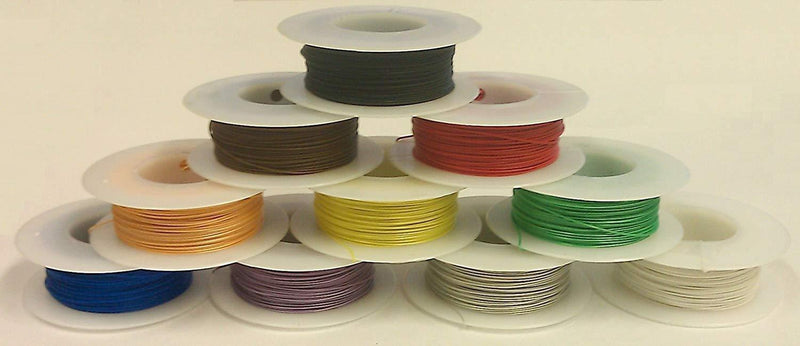 10 Color Assortment 28AWG Solid Kynar Insulated Electronic, Hobby or Crafts Wire