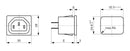 6600.4110.01-50PK, Schurter IEC GREY Female Snap-In Chassis Receptacle ~ 50 Pack