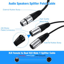 NYF-M-2, PRC 2 Foot XLR "Y" Cable Female to two Males