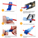 T TAP KIT, MVO 255 Pairs T-Tap Wire Connectors, Insulated Male Wire Tap Connectors, Self-Stripping Quick Splice Electrical Terminals for 22-10 AWG Gauge Wiring,Automotive Wiring