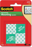 Scotch 111S-SQ-24 Indoor Mounting Tape Qty 16 1x1 mounting pads
