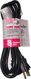 A2316008BL Electrical Extension 16/3 8-Ft Black 300V