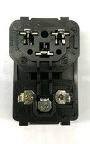 Snap-Fit, Panel-mount IEC Outlet for two 60320-2-2/F Connectors, 2.8 mm solder tabs ACM-22F-NS-LC