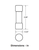 5 Pack of Buss AGW-1/2, 0.5A 32V Fast Acting (Fast Blow) Glass Fuses 1/4" x 7/8"
