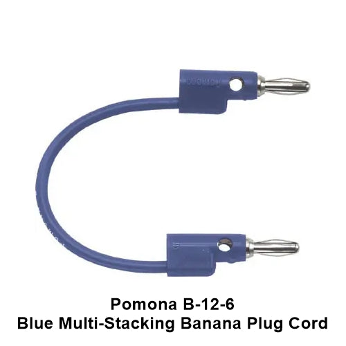 Pomona B-12-6, BLUE Multi-Stacking Banana Plug Patch Cord ~ 12" Length