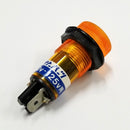 BN-2-1-OR, Sato Parts 17mm Round Orange Flat Top Neon Indicator Light 100V~125V