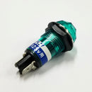 BN-23-1-G, Sato Parts 17mm Round Green Jewel Lens Neon Indicator Light 100V~125V