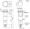 BN-5665-1-R, Sato Parts 12mm Round Red Domed Neon Indicator Light, 100V ~ 125V