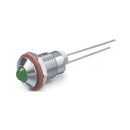 DB-1-N-CHG, Sato Parts 5mm Chrome Bullet-Shaped GREEN LED Indicator Light