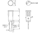 DB-15-T-G, Sato Parts Small GREEN LED in a 5.0mm Snap-In Holder
