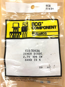 ECG5063A, 2.7V @ 1W Zener Diode 5% ~ DO-41 Axial Lead Case (NTE5063A)