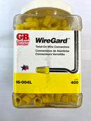 16-004L GB Gardner Bender 22-10  Wiregard Yellow Wire Connectors Wire Nuts  400 Piece