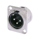 NC3MD-L-1, Neutrik 3 Pin Male XLR Chassis Connector