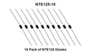 NTE125-10, 10 Pack of NTE125 1KV PRV @ 1A Rectifier Diodes ~ DO-41 (ECG125-10)