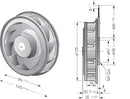 RER125-19/12N/12, Papst R138mm x 38mm 12V DC Centrifugal Fan ~ 64.74 CFM