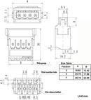 SL-4500-AJ-2PB, Sato Parts 2 Male Pin Screwless, Latching Terminal Jack