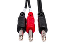 STP-201, Hosa Insert Cable, 1/4" TRS to Dual 1/4" TS, 1 Meter (3.28ft)