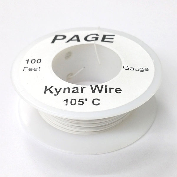 100' Page 28AWG WHITE KYNAR Insulated Wire Wrap Wire 100 Foot Roll ~ Made In USA