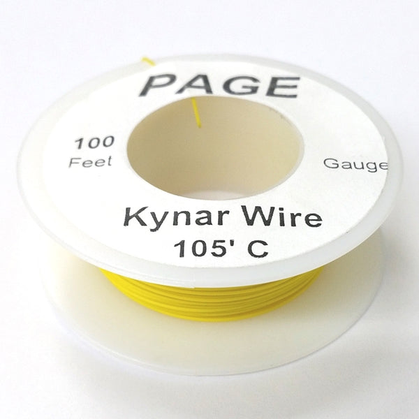 100' Page 28AWG YELLOW KYNAR Insulated Wire Wrap Wire 100 Foot Roll Made In USA