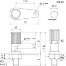 T-15, Sato Parts 5.0mm Diameter Chrome Binding Post for 26-16AWG Wire