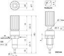 T-3025-B, Sato Parts Black Female Banana & Wire Binding Post