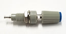 T-45-BL, Sato Parts Grey with Blue Tip Female Banana & Wire Binding Post