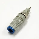 T-45-BL, Sato Parts Grey with Blue Tip Female Banana & Wire Binding Post