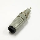 T-45-B, Sato Parts Grey with Black Tip Female Banana & Wire Binding Post