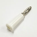 TJ-560-W, Sato Parts White Male Banana Plug ~Solder Type, 16AWG Max.