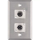 WP1008, ProCo Single-Gang Stainless Wall Plate with 2 Male XLR Connectors