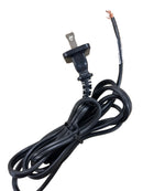 XS130-BLACK, 6 Foot Black AC Cord ~ AC Male Plug to Bare End