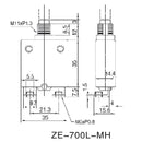 B7060, 60 Amp Heavy Duty Pushbutton Circuit Breaker ~ Zing Ear ZE-700L-MH-60 60A
