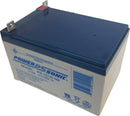 PS-12120NB, Powersonic -12 Volt/12 Amp Hour Sealed Lead Acid Battery with Nut Bolt