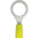 (2415) 1/2" Stud Yellow Vinyl Insulated Ring Terminals 12-10AWG Wire ~ 50 Pack