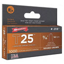 Arrow Fastener 259 Cable Staples, T25, - Ga, Round Crown, 9/16 In Leg L, Steel,