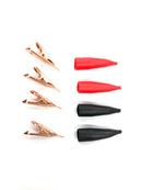 Set of 4 Mueller BU-34C Copper Micro Alligator Clips w/ Insulators 010007