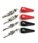 Set of 4 Mueller BU-85 Steel Crocodile Clips w/ Red & Black Insulators 010015
