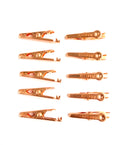 Lot of 10 Mueller BU-30C Copper Miniature Alligator Clips 010018